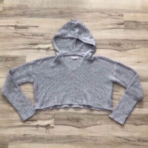 Aeropostale Gray Cropped Hoodie Sweater